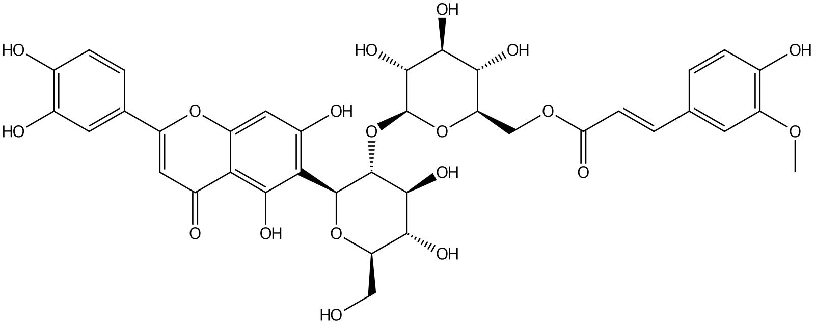 異葒草素-2''-O-(6'''-(E)-阿魏?；?-葡萄糖苷|CAS No.220948-75-4