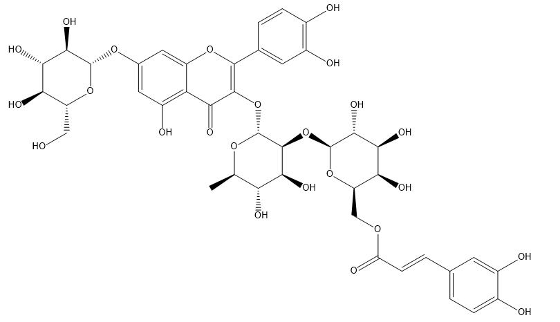 槲皮素 3-O-6'''-O-(E)-咖啡酰-β-D-吡喃半乳糖 (1→2)-α-L-吡喃