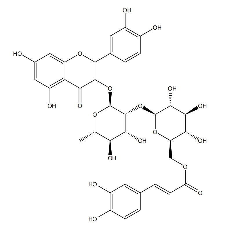 槲皮素-3-O-α-(6'''-咖啡酰葡萄糖基-β-1,2-鼠李糖苷) 851222-75-8